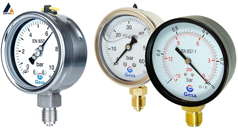 Đồng hồ áp suất nước đa dạng vật liệu chế tạo