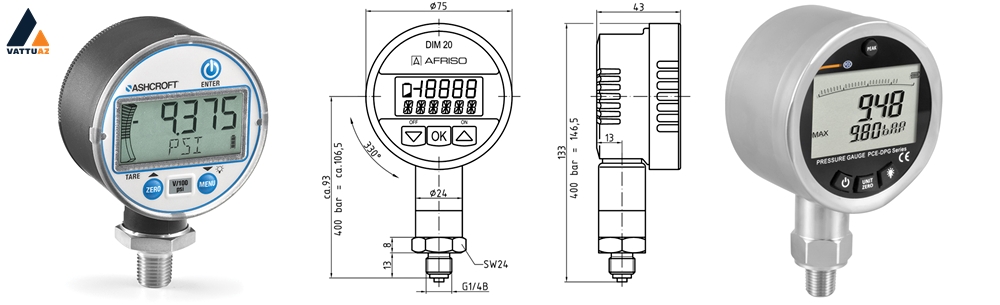 Cấu tạo của đồng hồ đo áp suất điện tử