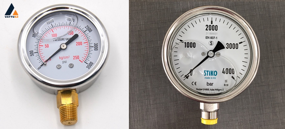 Đồng hồ đo áp suất dầu thuỷ lực có dầu