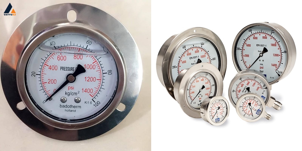 Đồng hồ áp suất thuỷ lực đa dạng đường kính mặt