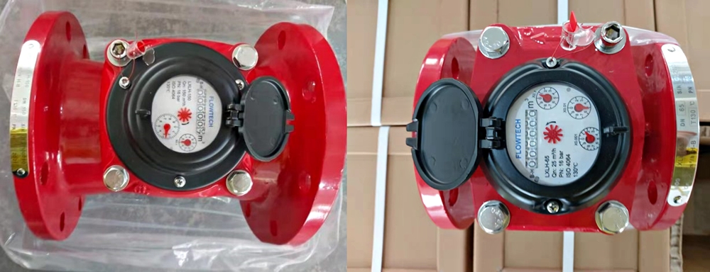 đồng hồ nước nóng nối bích LXLH Flowtech 