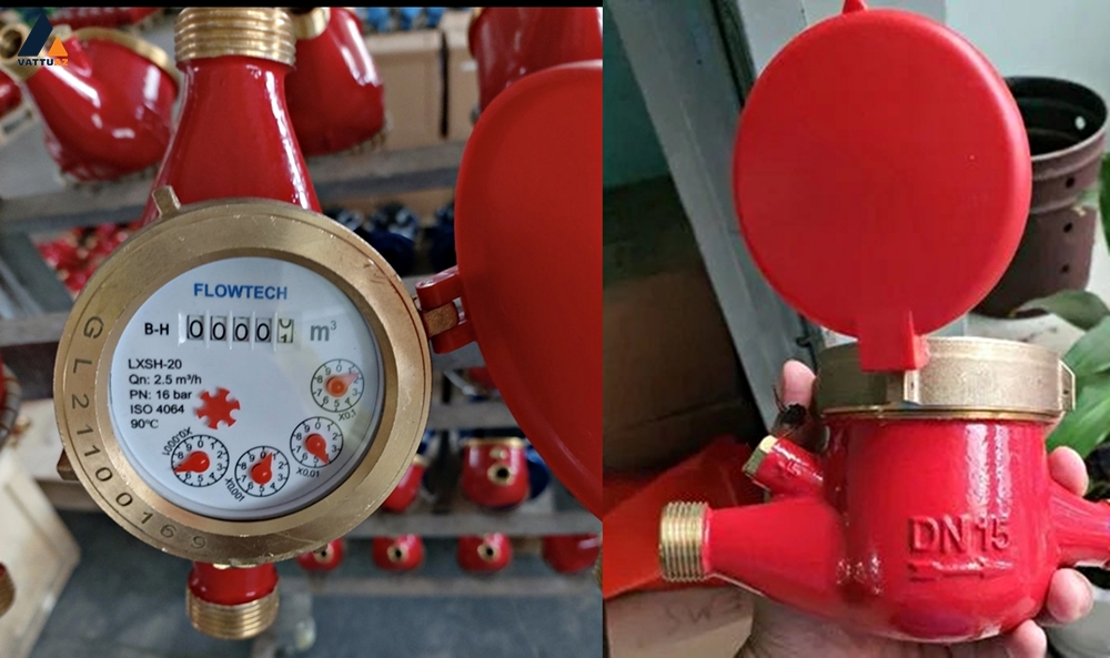 đồng hồ nước nóng LXSH Flowtech nối ren