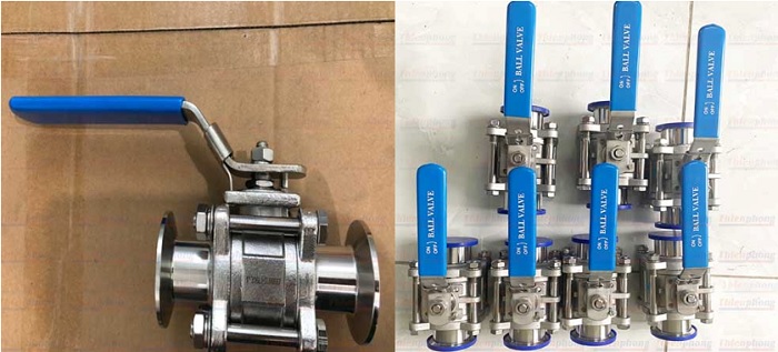 Van bi 3PC vi sinh nối Clamp tay gạt