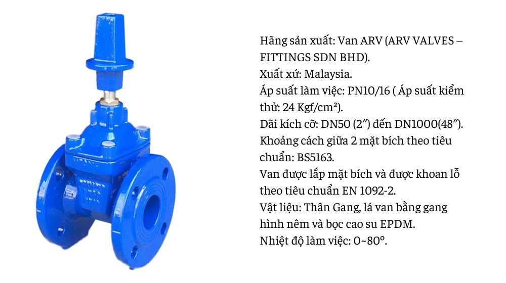 Van cổng ty chìm nắp chụp ARV