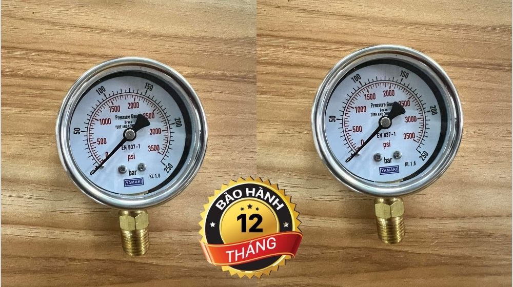 Đặc điểm của đồng hồ áp suất yamaki 0-250 bar
