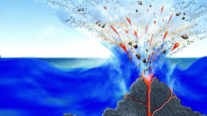 Núi lửa ngầm phun trào dưới đại dương, sao nước biển không dập tắt được?