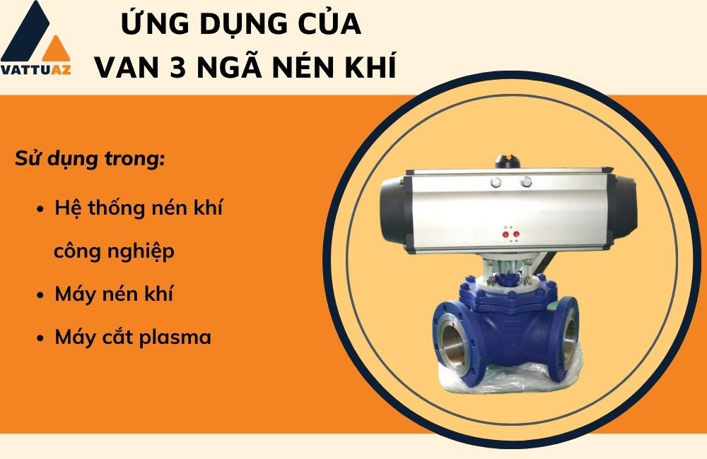 Ứng dụng của van 3 ngã khí nén
