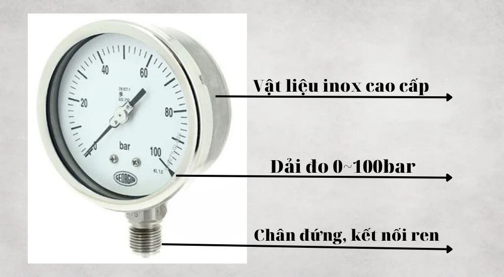 Tổng quan về đồng hồ áp suất Georgin 0~100bar