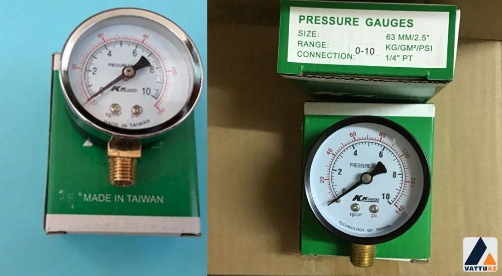Đồng hồ áp suất KK Gauges chân đứng chế tạo từ vật liệu gì?