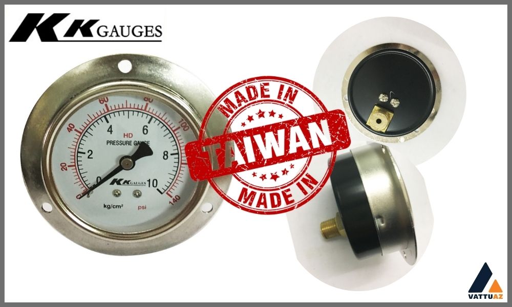 Đồng hồ áp suất KK Gauges chân sau - sản phẩm đến từ Đài Loan