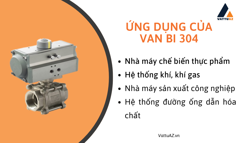 Ứng dụng của van bi tay gạt inox 304 