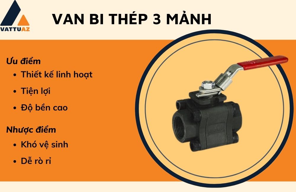 Van bi thép 3 mảnh