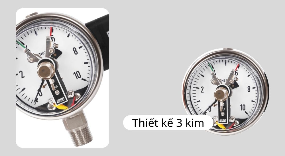 Đồng hồ áp suất 3 kim Wise P510