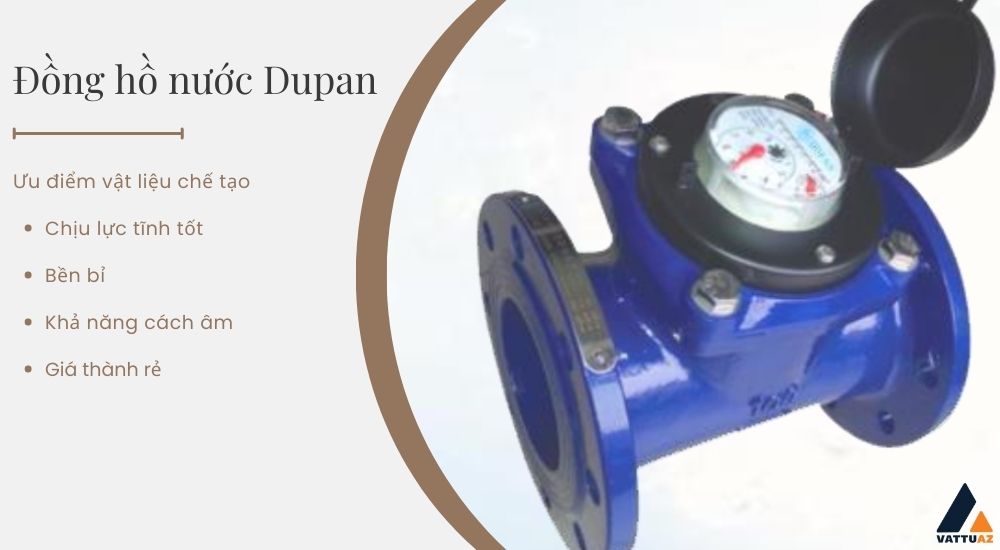 Vật liệu chế tạo Dupan nước sạch thân gang nối bích