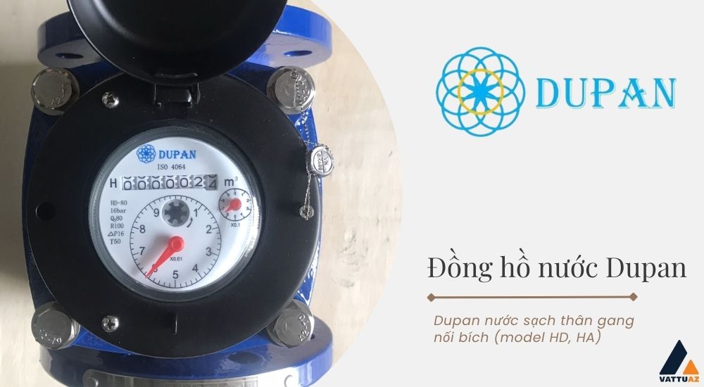 Tổng quan đồng hồ Dupan nước sạch thân gang nối bích