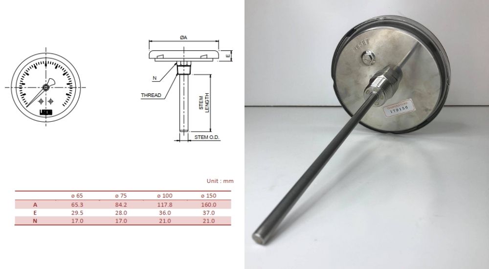 5. Đồng hồ nhiệt độ Unijin đa dạng kích cỡ