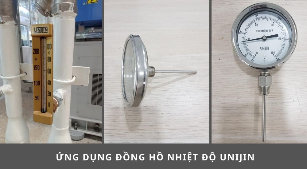 7. Đồng hồ nhiệt độ Unijin ứng dụng trên nhiều hệ thống