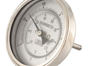 Đồng hồ nhiệt Unijin vỏ inox chân sau