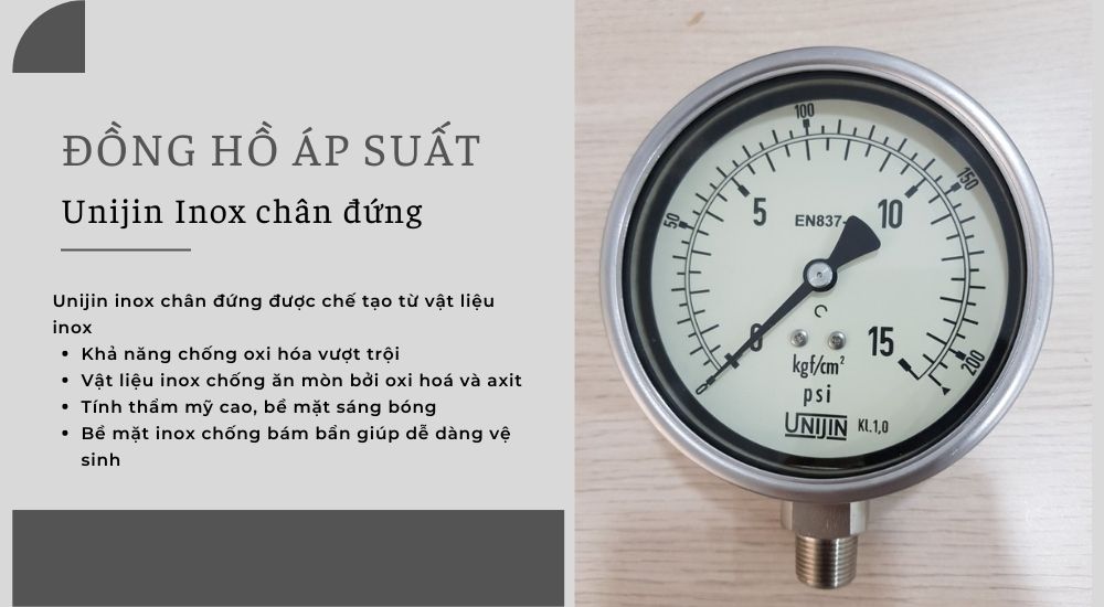 3. Ưu điểm vật liệu chế tạo Unijin inox chân đứng