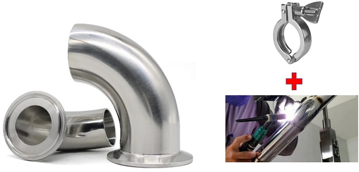 Cút vi sinh 1 đầu hàn 1 đầu clamp