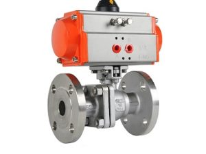 Van bi inox mặt bích điều khiển khí nén