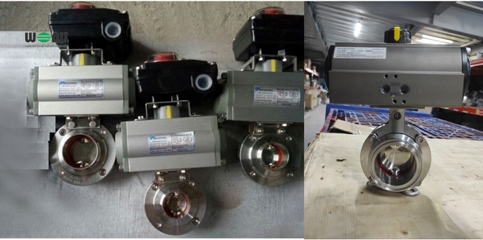 ảnh van bướm vi sinh điều khiển khí nén